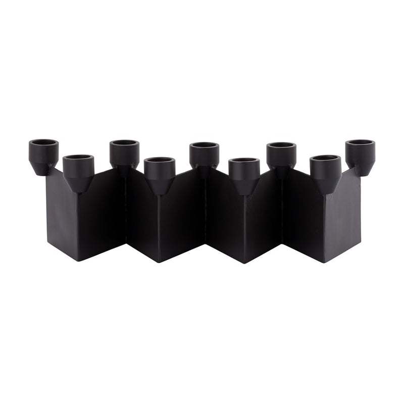 Atlas Lighting Range Multi Candleholder | Modern Black Metal | Dining Table & Mantel Centerpiece | 13 x 4 x 4 in | Model AC11548-01