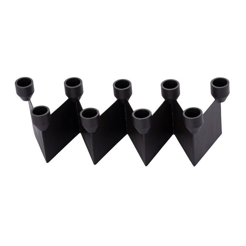 Atlas Lighting Range Multi Candleholder | Modern Black Metal | Dining Table & Mantel Centerpiece | 13 x 4 x 4 in | Model AC11548-01