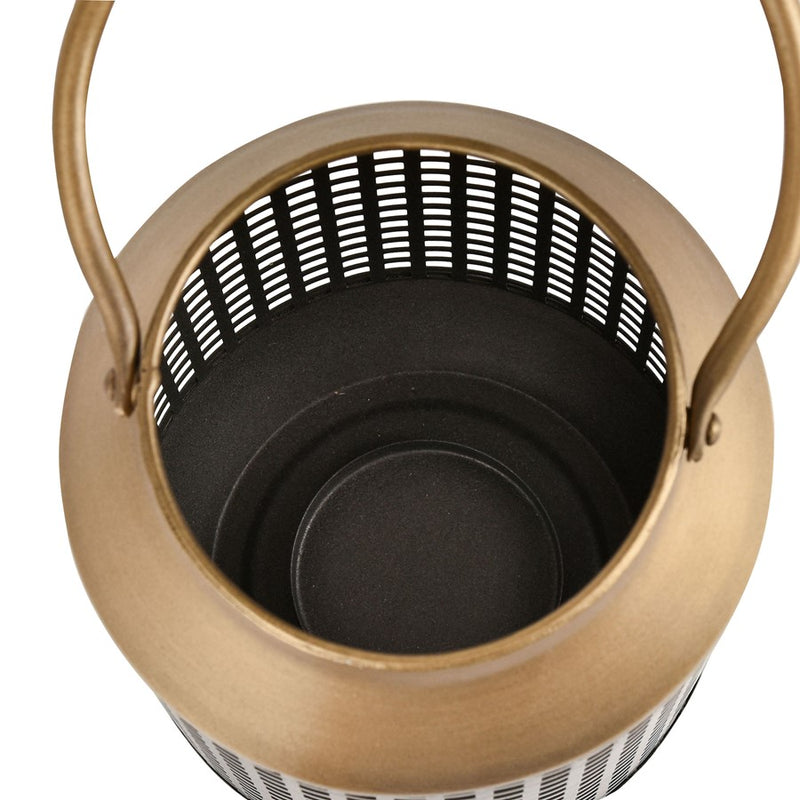 Atlas Lighting Rawmarsh Large Lantern | Transitional Dark Bronze & Brass Metal | Mantel & Floor Candle Lantern | 6 x 6 x 18 in | Model AC11549-02