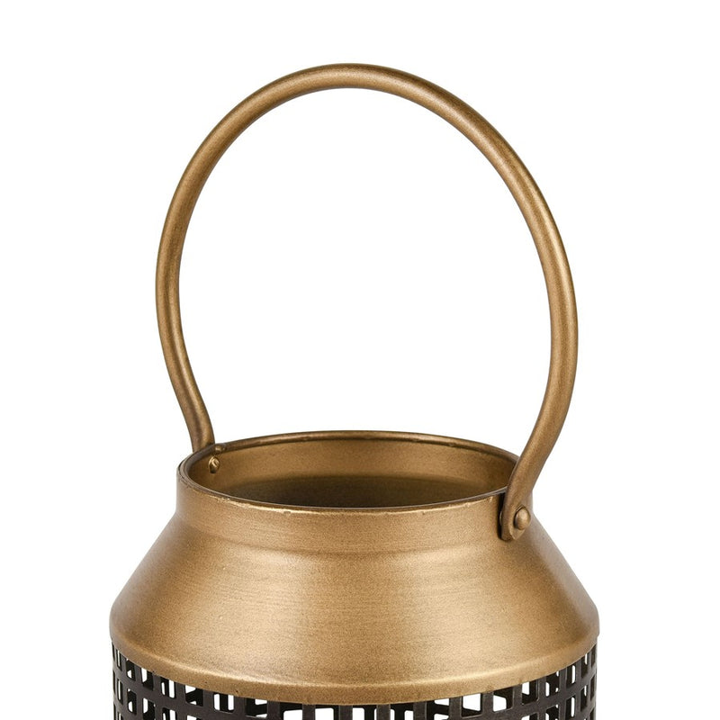 Atlas Lighting Rawmarsh Large Lantern | Transitional Dark Bronze & Brass Metal | Mantel & Floor Candle Lantern | 6 x 6 x 18 in | Model AC11549-02