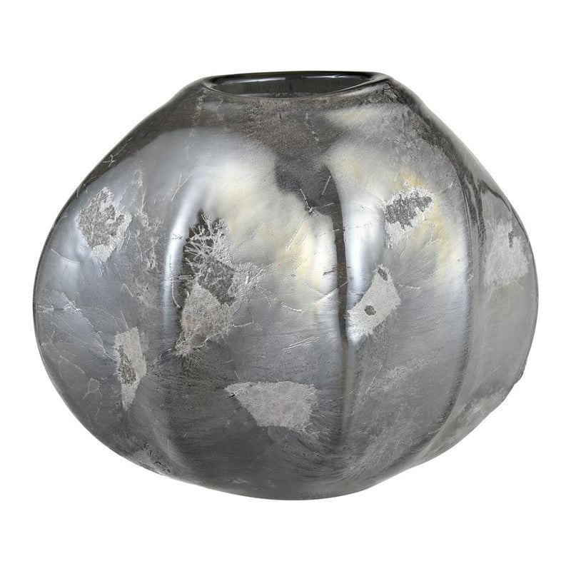 Atlas Lighting Regard Small Vase | Modern Silver Glass | Shelf & Tabletop Decor | 9 x 8 x 7 in | Model AC11554-01