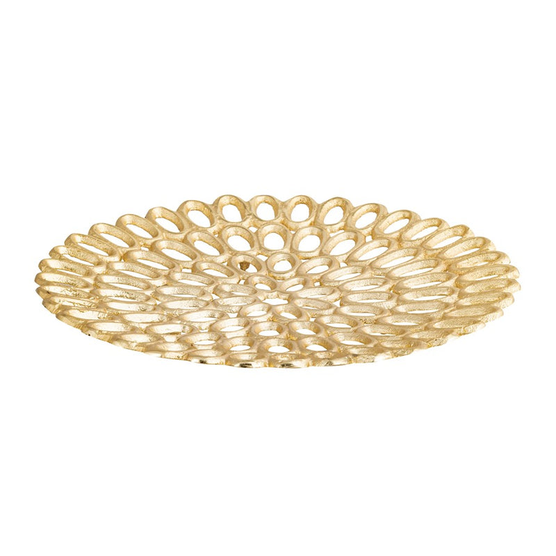 Atlas Lighting Regina Tray Set of 2 | Traditional Gold Metal | Living Room & Entryway Organizer | 18 x 18 x 2 in | Model AC11555-01S