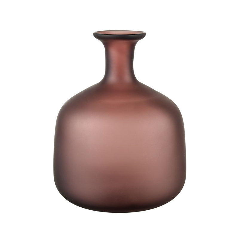 Atlas Lighting Riven Small Vase | Maroon Matte Glass Bottle Shape | Living Room & Shelf Decor | 6.25 x 6.25 x 10 in | Model AC11559-01