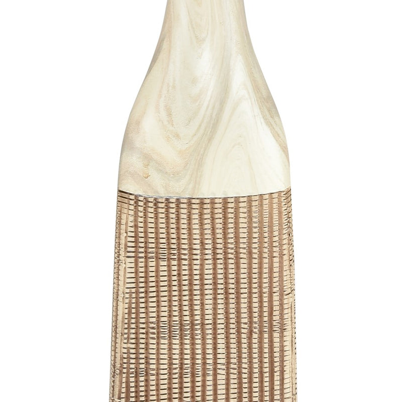 Atlas Lighting Rollins 4in Medium Vase | Ivory & Tan Earthenware | Modern Sculpture & Flower Display | 4 x 4 x 19 in | Model AC11564-01