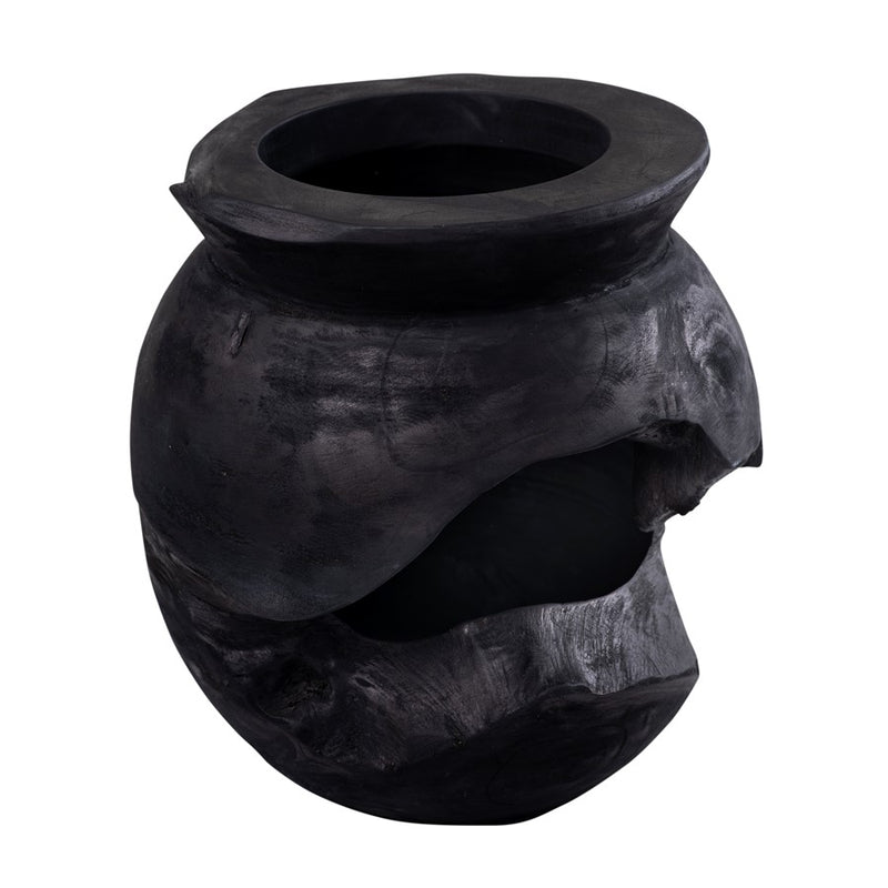 Atlas Lighting Ross Large Vessel | Ebonized Wood Japandi Decor Bowl | Living Room & Entryway Accent | 11 x 11 x 11.15 in | Model AC11566-02