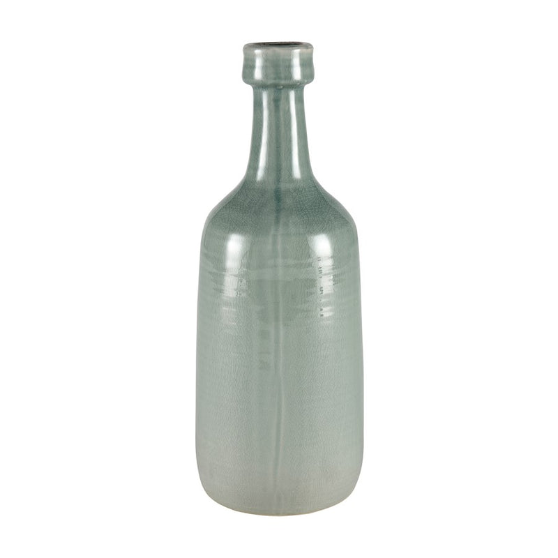 Atlas Lighting Row Large Vase | Light Green Earthenware Ceramic | Living Room & Entryway Floor Accent | 7.25 x 7.25 x 19 in | Model AC11567-01