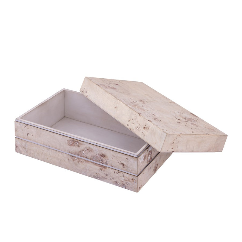Atlas Lighting Salem Box, Long White Burl Wood