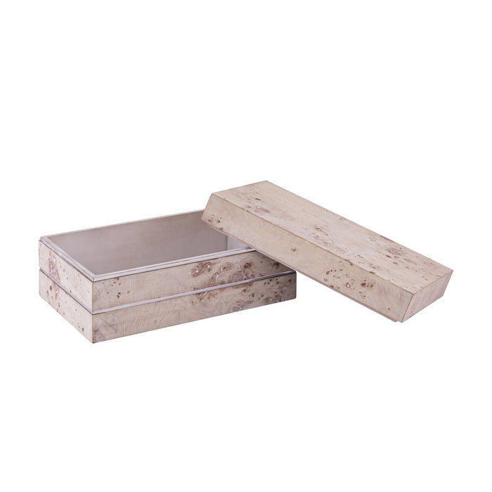 Atlas Lighting Salem Box, Long White Burl Wood