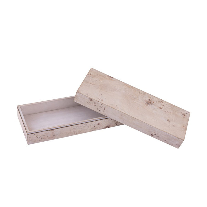 Atlas Lighting Salem Box, Long White Burl Wood