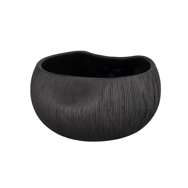 Atlas Lighting Scribing Votive | Modern Black Earthenware | Kitchen & Entryway Decor | 5 x 4.5 x 2.5 in | Model AC11573-01
