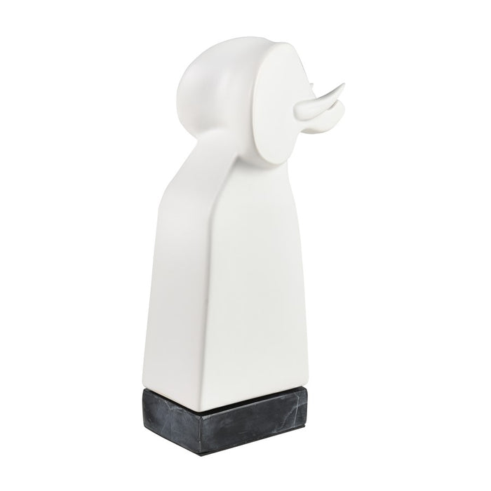 Atlas Lighting Serengeti Elephant Sculpture, Matte White