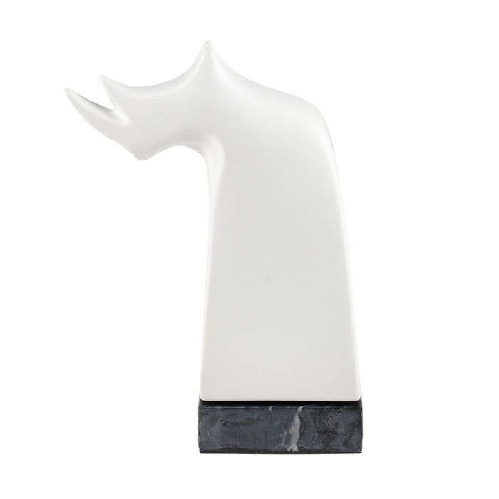 Atlas Lighting Serengeti Rhino Sculpture, Matte White
