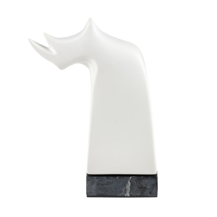 Atlas Lighting Serengeti Rhino Sculpture, Matte White