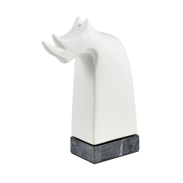 Atlas Lighting Serengeti Rhino Sculpture, Matte White