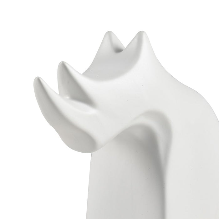 Atlas Lighting Serengeti Rhino Sculpture, Matte White
