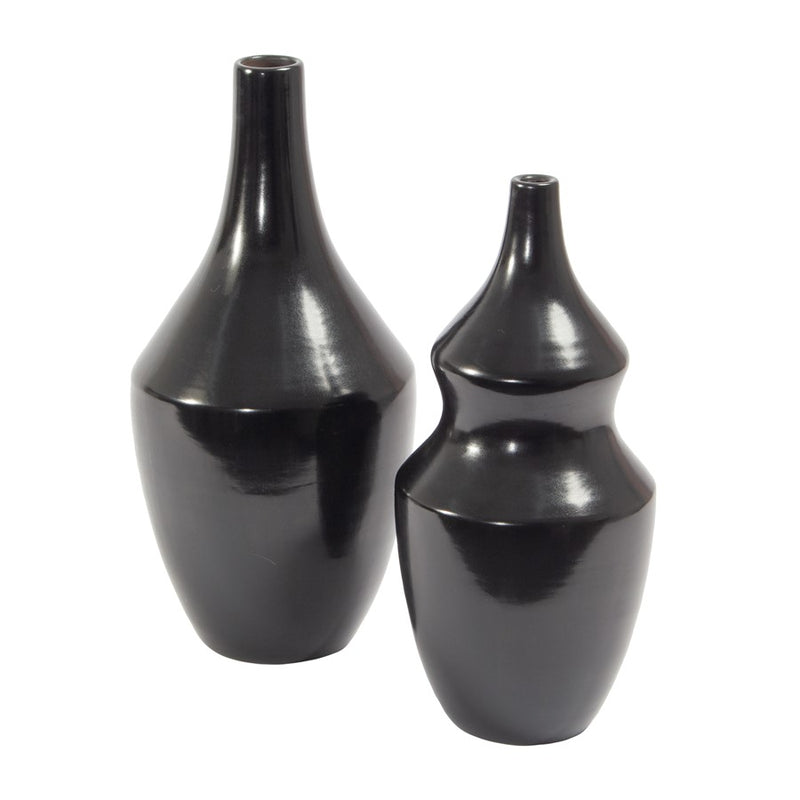 Atlas Lighting Shadow Extra Large Vase | Transitional Black Earthenware | Living Room & Entryway Decor | 7 x 7 x 16 in | Model AC11581-01