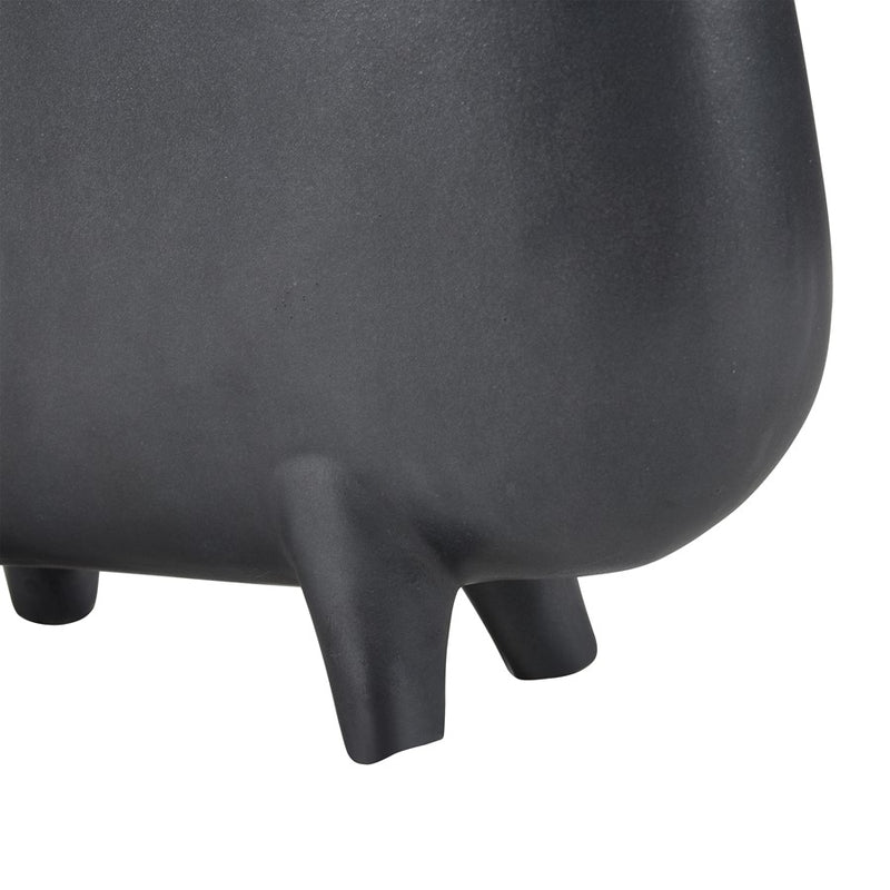 Atlas Lighting Sharpe Vase | Modern Matte Black Earthenware Sculpture | Living Room & Entryway Decor | 9.25 x 3 x 14 in | Model AC11588-01