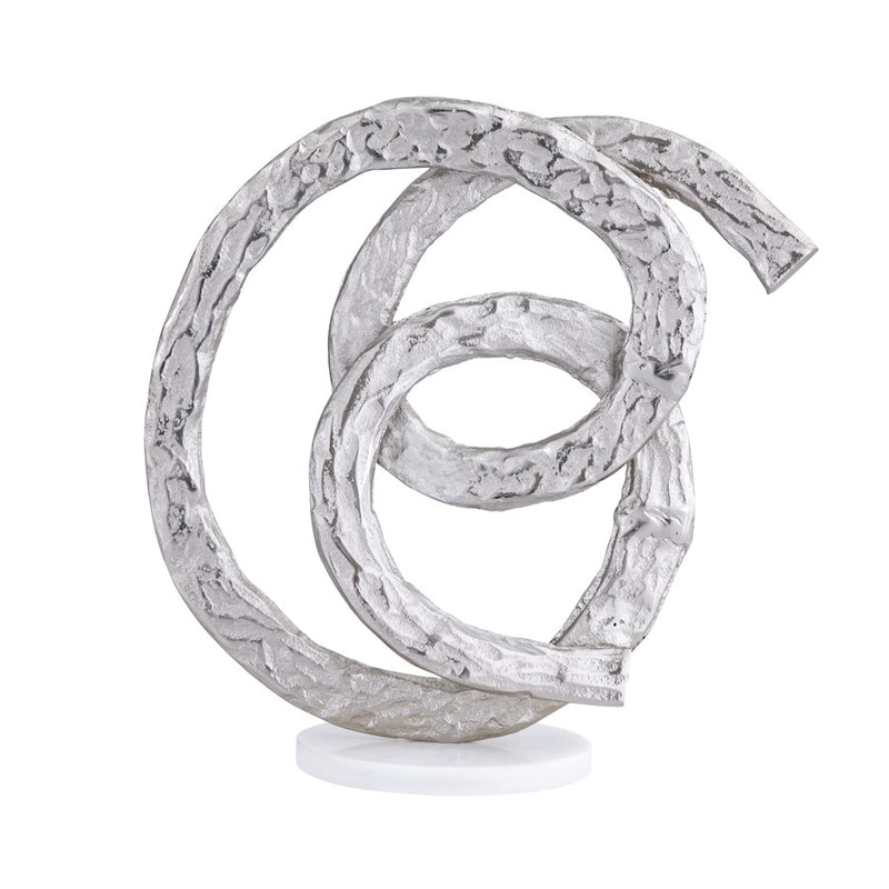 Atlas Lighting Sherman Object | Silver Metal Sculpture on White Marble Base | Living Room & Office Decor | 8 x 6 x 14 in | Model AC11589-01