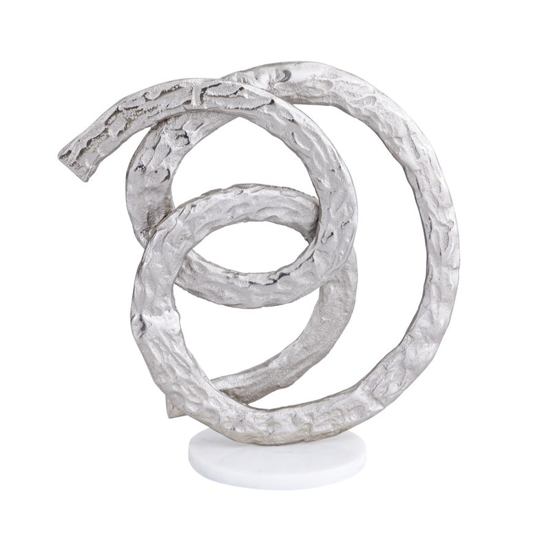 Atlas Lighting Sherman Object | Silver Metal Sculpture on White Marble Base | Living Room & Office Decor | 8 x 6 x 14 in | Model AC11589-01