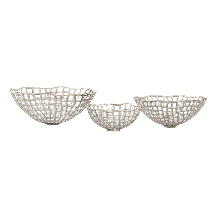 Atlas Lighting Shore Weave Basket, Set of 3, Nickel