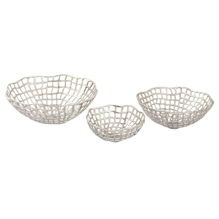 Atlas Lighting Shore Weave Basket, Set of 3, Nickel
