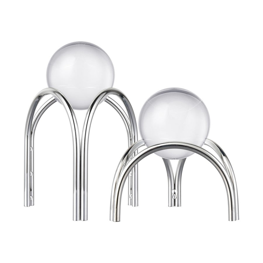 Atlas Lighting Sibyl Orb Stand Set of 2, Silver
