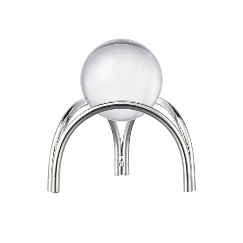 Atlas Lighting Sibyl Orb Stand Set of 2 | Transitional Silver Metal & Clear Glass Sculptures | Entryway & Living Room Decor | Model AC11591-01S