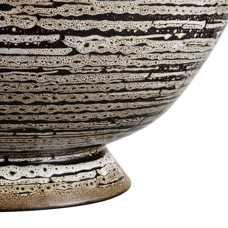 Atlas Lighting Simone Bowl | Transitional Black Earthenware Decorative Bowl | Kitchen & Dining Table Centerpiece | 14 x 14 x 7 in | Model AC11592-01