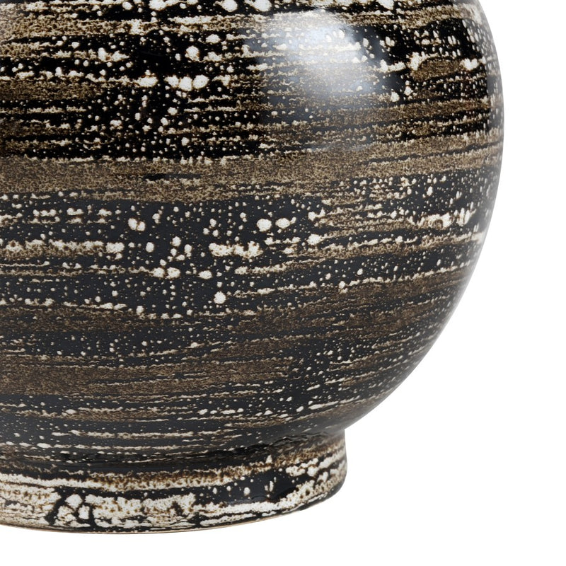 Atlas Lighting Simone Large Vase | Transitional Black Earthenware Gourd Vase | Living Room & Entryway Floor Decor | Model AC11593-01