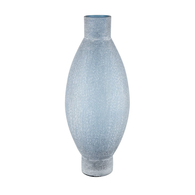 Atlas Lighting Skye Large Vase | Blue Frosted Glass with Sculptural Silhouette | Coastal Living Room & Entryway Decor | Model AC11595-01