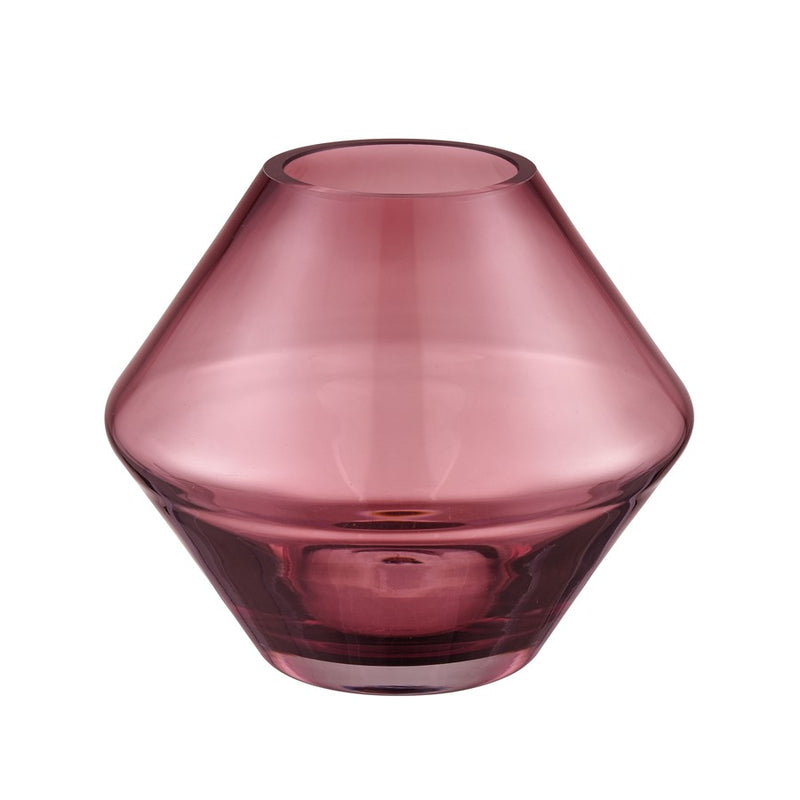 Atlas Lighting Sofia 6.75in Maroon Glass Vase | Modern Geometric Colored Glass | Living Room & Entryway Decor | Model AC11598-01