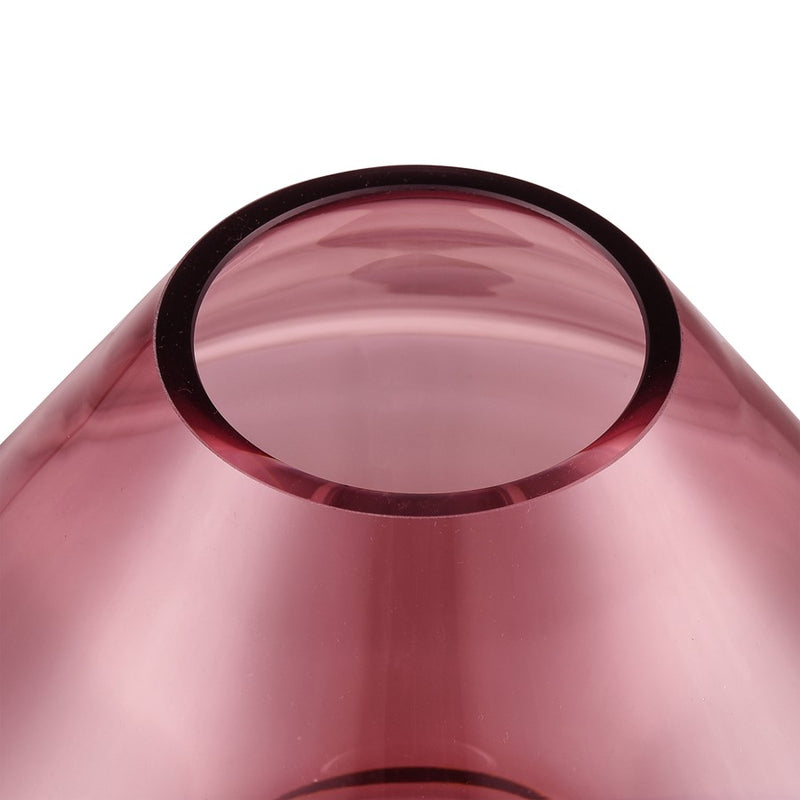 Atlas Lighting Sofia 6.75in Maroon Glass Vase | Modern Geometric Colored Glass | Living Room & Entryway Decor | Model AC11598-01