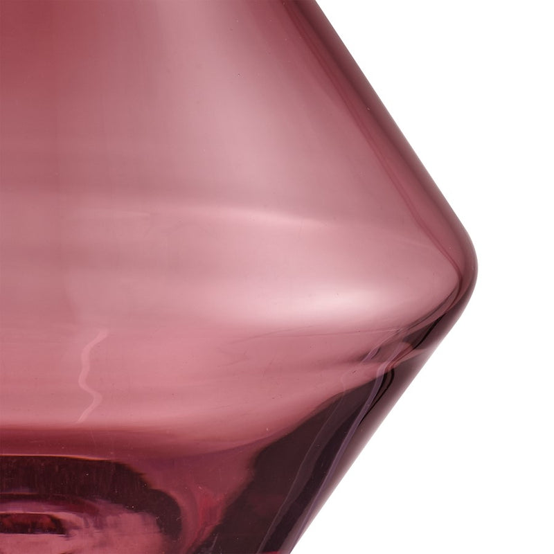 Atlas Lighting Sofia 6.75in Maroon Glass Vase | Modern Geometric Colored Glass | Living Room & Entryway Decor | Model AC11598-01