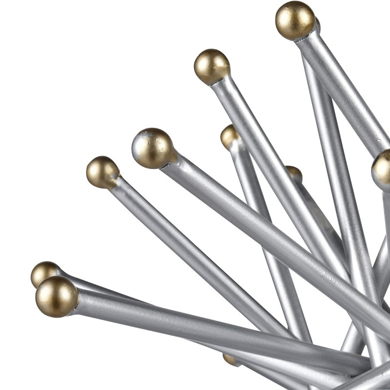 Atlas Lighting Spike Decorative Object | Silver Metal with Gold Tips | Shelf & Tabletop Accent | 9 x 9 x 9 in | Model AC11603-01