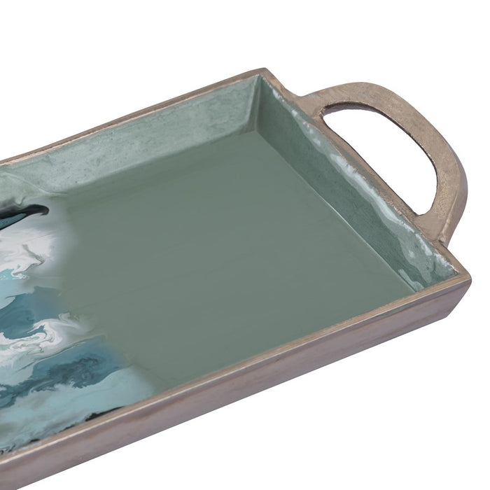 Atlas Lighting Spindrift Tray Set of 2, Seafoam Green Enamel