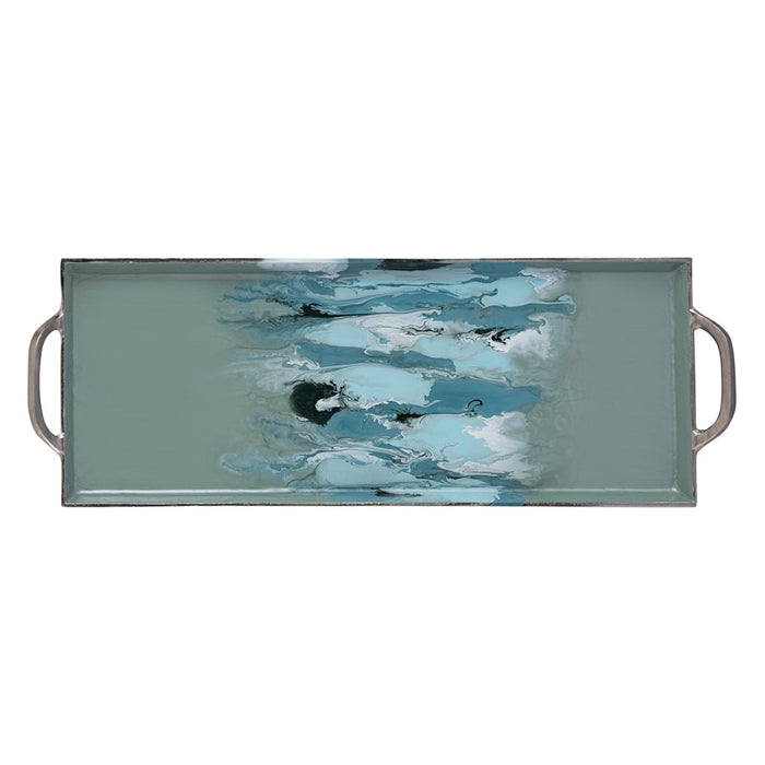 Atlas Lighting Spindrift Tray Set of 2, Seafoam Green Enamel
