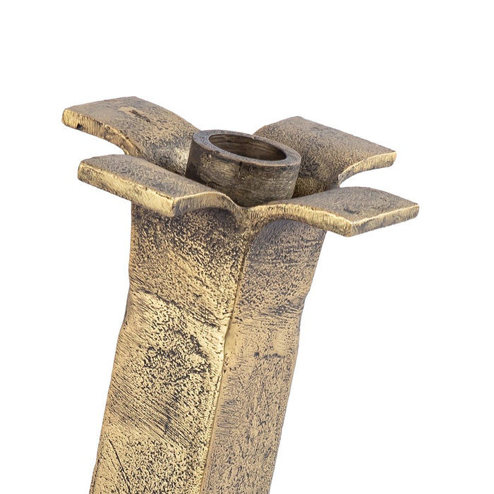 Atlas Lighting Splay Candleholder, Medium Aged Brass