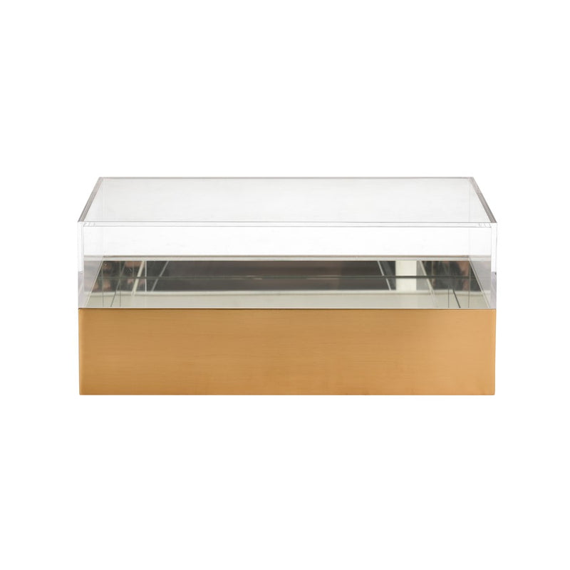 Atlas Lighting Split Decorative Box Rectangle | Brass and Clear Acrylic | Bookshelf & Tabletop Storage | 14 x 7 x 6 in | Model AC11606-01