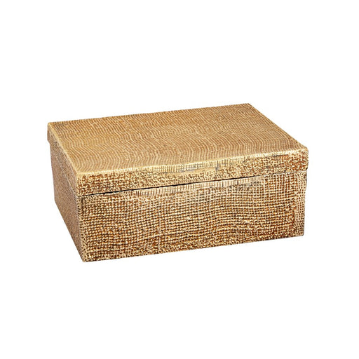 Atlas Lighting Square Linen Small Texture Box, Brass