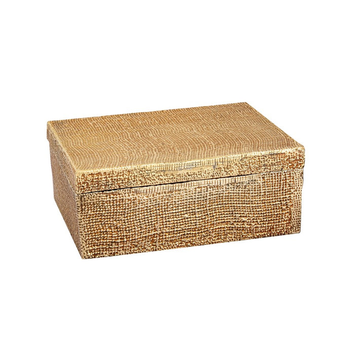 Atlas Lighting Square Linen Small Texture Box, Brass