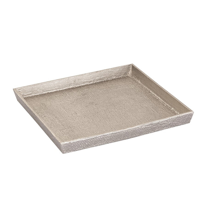 Atlas Lighting Square Linen Texture Tray Set of 2, Nickel