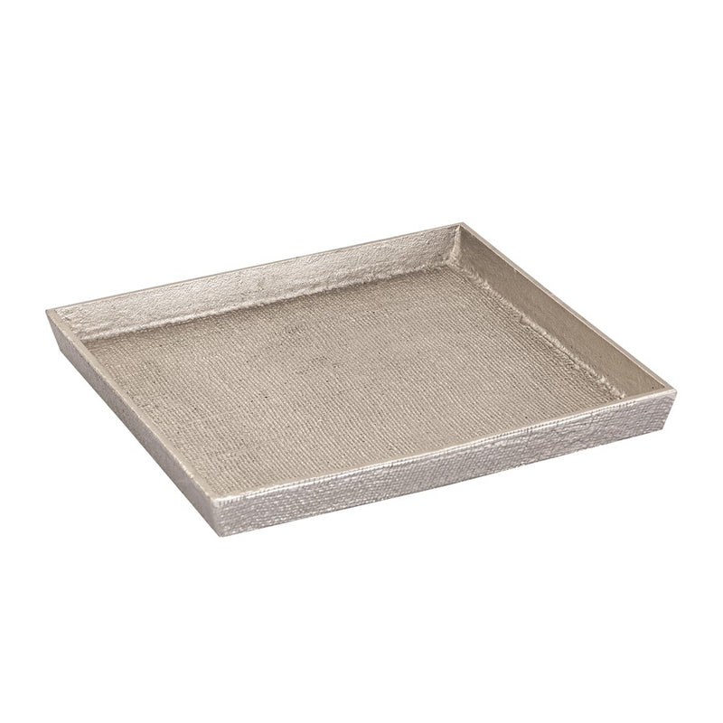 Atlas Lighting Square Linen Texture Tray Set of 2 | Antique Nickel Metal Nesting Trays | Coffee Table & Vanity Organizer | Model AC11611-02S