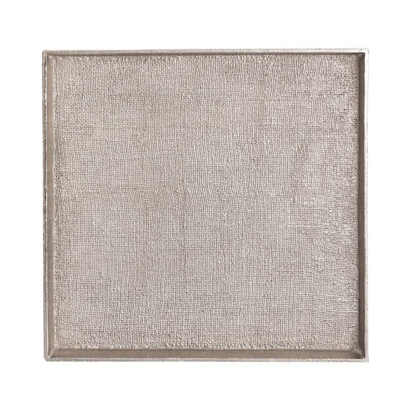 Atlas Lighting Square Linen Texture Tray Set of 2 | Antique Nickel Metal Nesting Trays | Coffee Table & Vanity Organizer | Model AC11611-02S