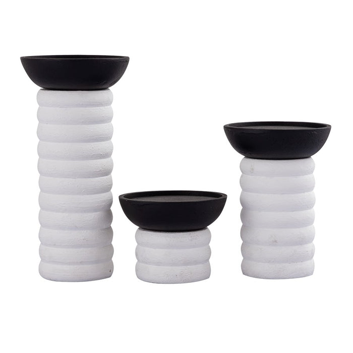 Atlas Lighting Stack Pillar Holder, Set of 3, Plaster White