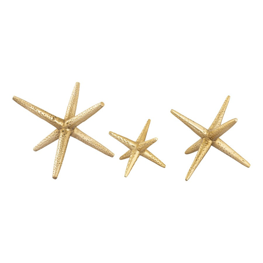 Atlas Lighting Star Jacks Decorative Object, Set of 3, Brass