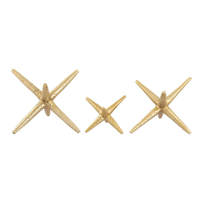 Atlas Lighting Star Jacks Decorative Object, Set of 3, Brass