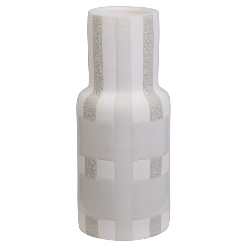 Atlas Lighting Tammy Large Vase | Beige Earthenware | Modern & Farmhouse Accent | 4.75 x 4.75 x 12 in | Model AC11625-02