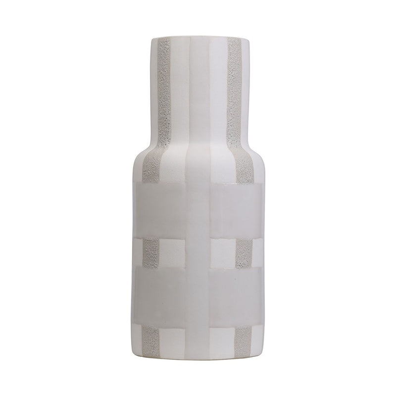 Atlas Lighting Tammy Large Vase | Beige Earthenware | Modern & Farmhouse Accent | 4.75 x 4.75 x 12 in | Model AC11625-02