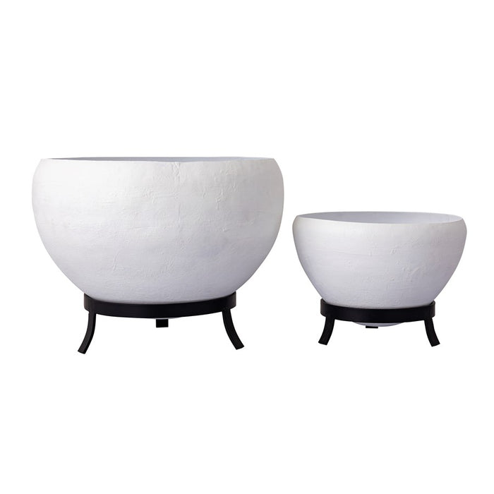Atlas Lighting Teris Planter, Set of 2, Plaster White