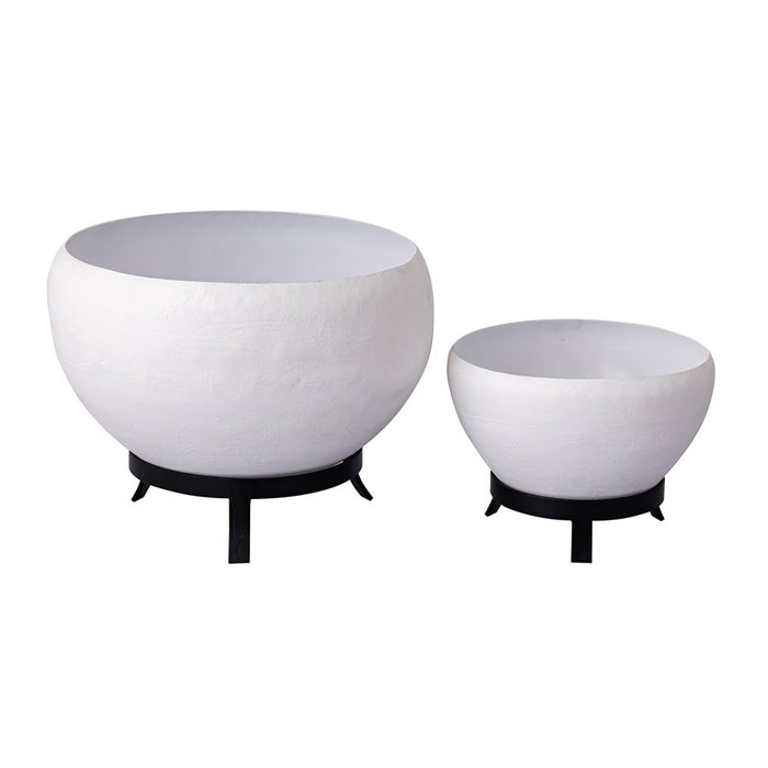 Atlas Lighting Teris Planter, Set of 2, Plaster White